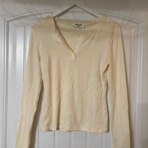 Boutique Cream Long Sleeve Tee